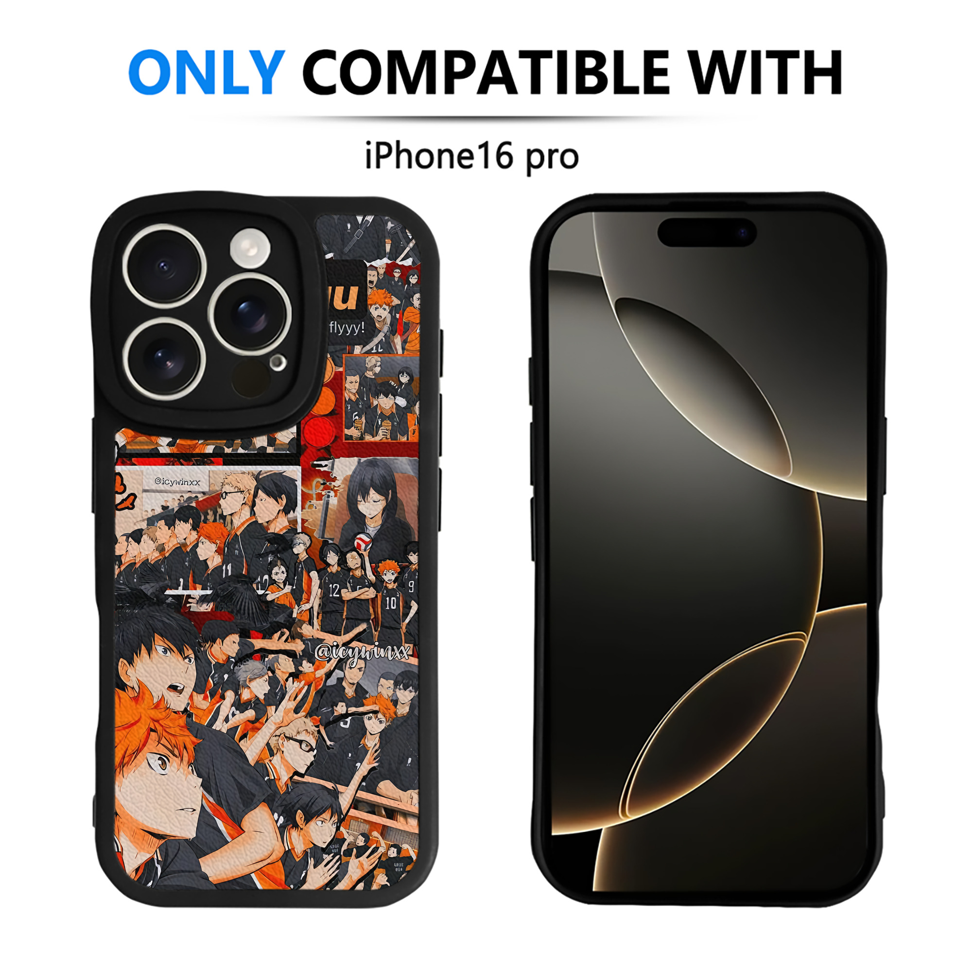 （画像用） ハイキュー!! Haikyu!! 【iPhone 16シリーズ対応】シリコンスマホケース（レザー調） 材質：シリコン